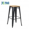 Bancos Mirto Alto con Asiento de Madera