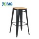 Bancos Mirto Alto con Asiento de Madera